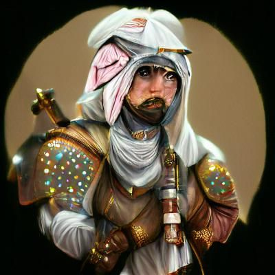 Arabian Warrior Cleric in Desert Landscape