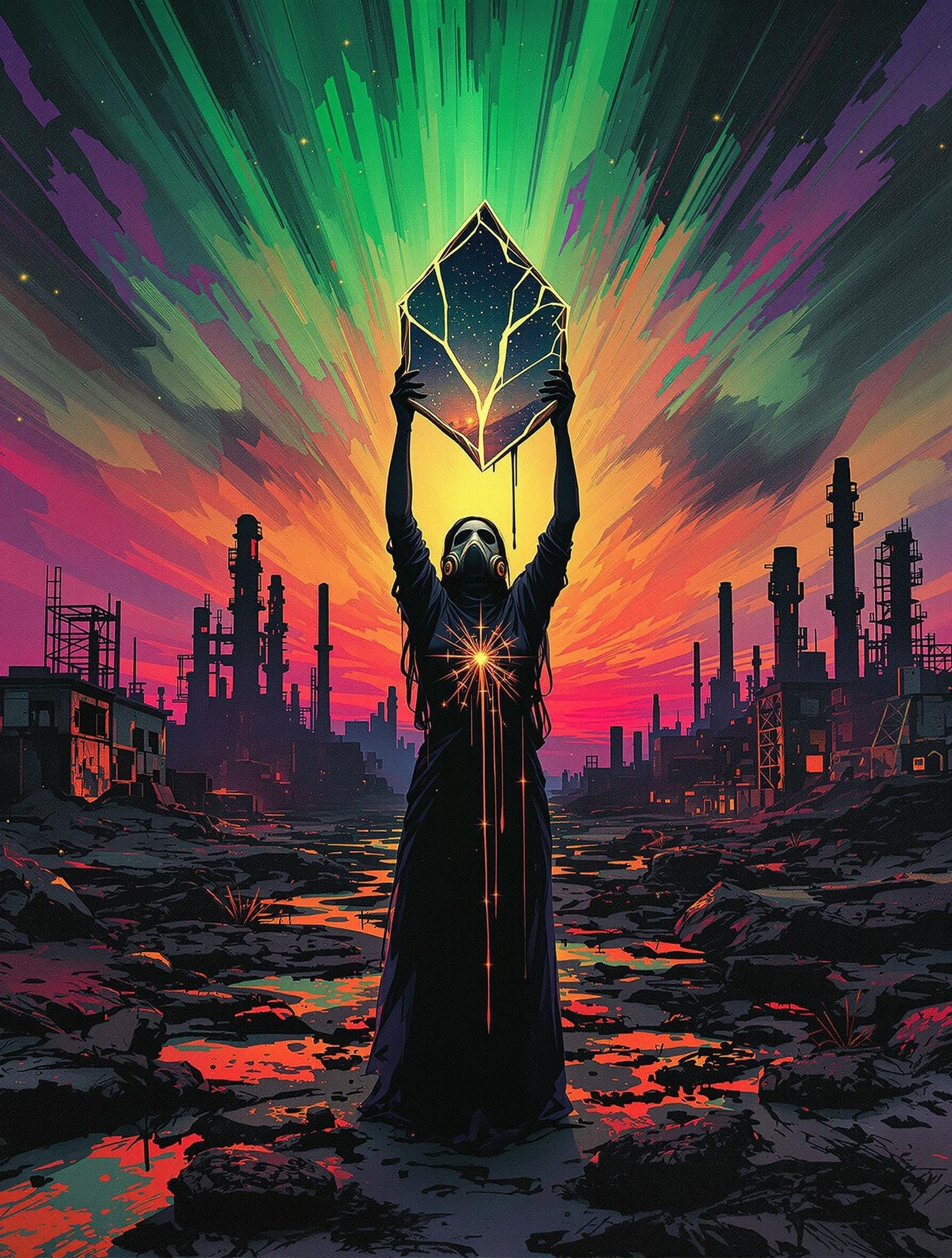 Cyberpunk Oracle in a Toxic Wasteland