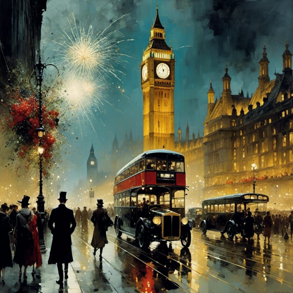 New Year's Eve Fireworks over London