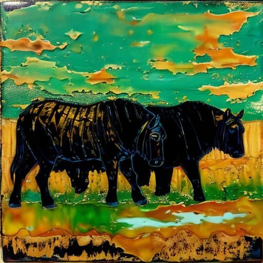 Vibrant Abstract Painting with Impasto Texture