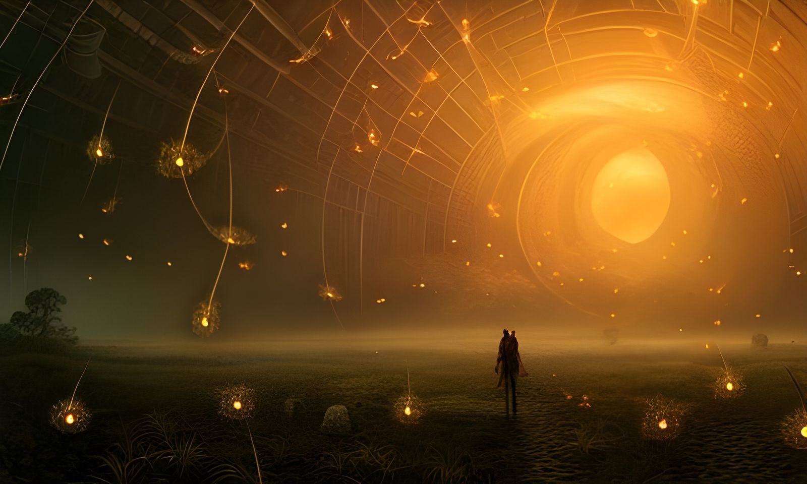 Eldritch Fireflies Light a Dark Plain