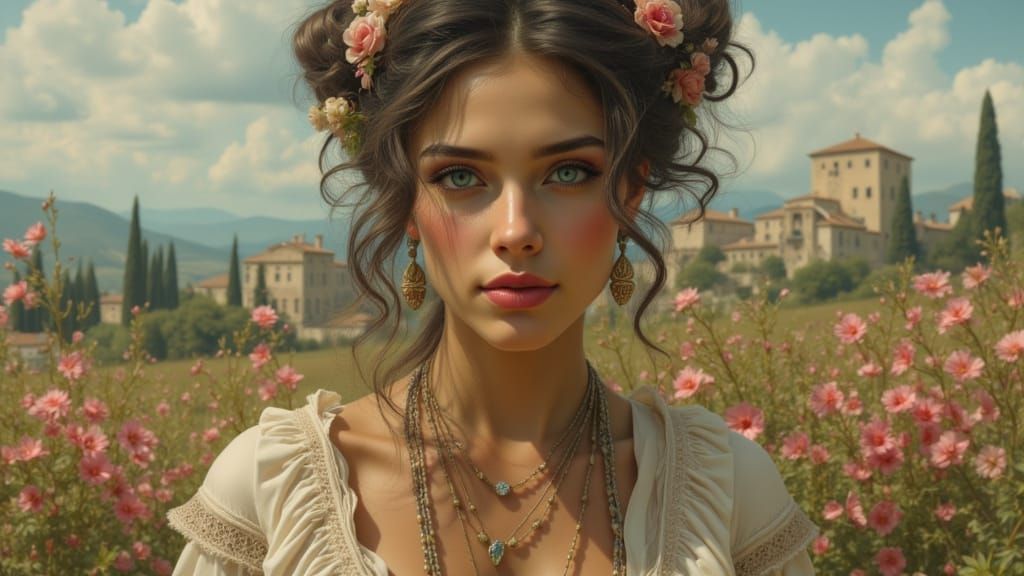 Tuscany Portrait in Gothic Nouveau Style