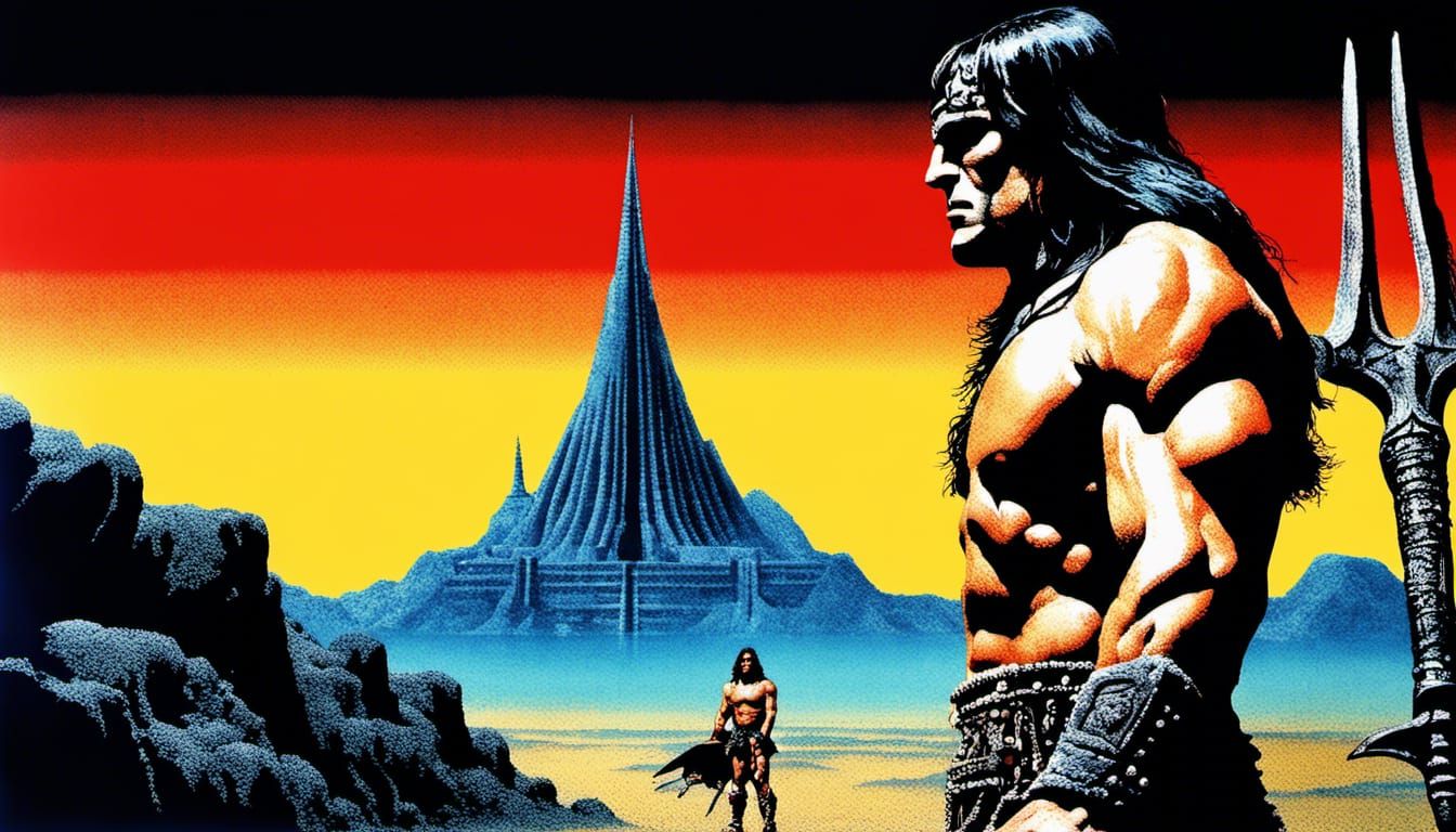 Conan the Barbarian in Hyperdetailed Style