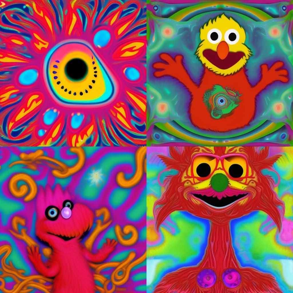 Psychedelic Elmo: A Colorful Transformation