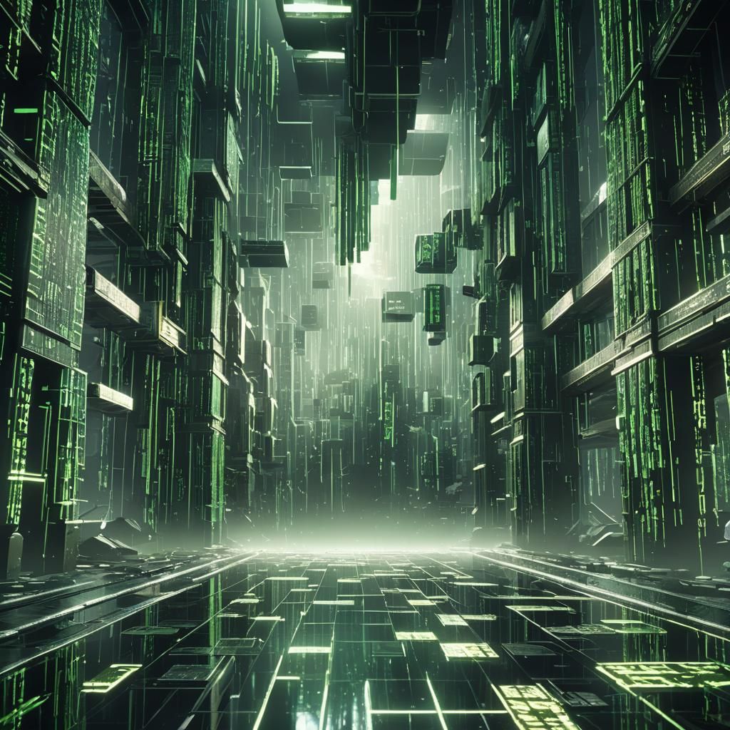 Dynamic Matrix Code in 3D Cinematic Style