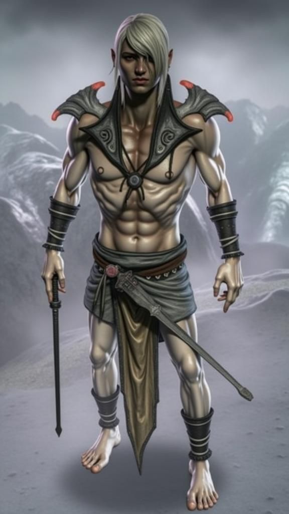 Platinum Blond Demon in 3D Anime Style