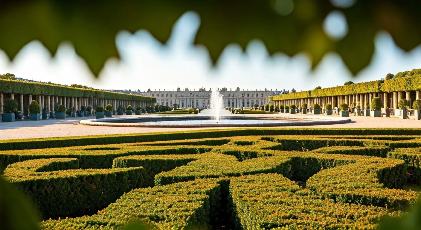 Versailles Gardens at Golden Hour Panoramic View