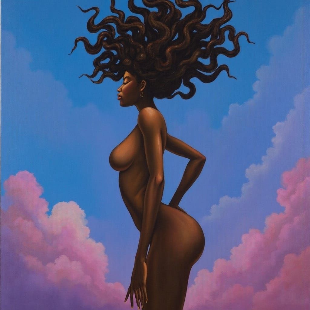 Surrealist Regal Woman Radiates Strength and Pride