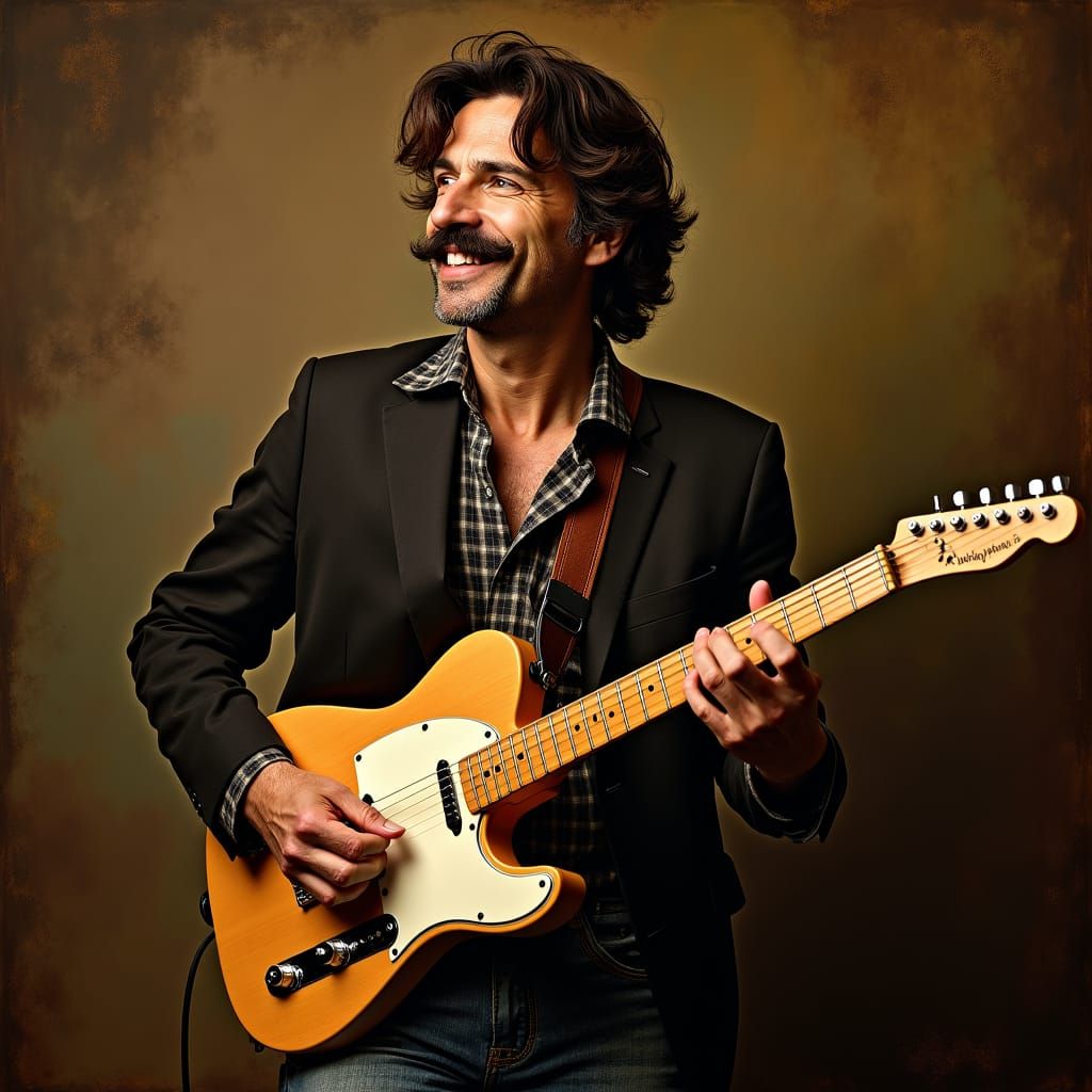 Italian Man Plays Telecaster in Renaissance Style