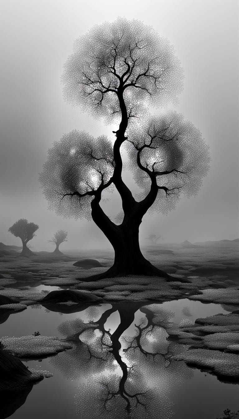 Monochromatic Mandelbrot Fractal in a Melancholy Style