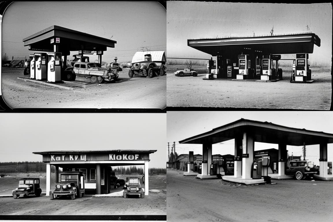 War-Torn Gas Station in Russia