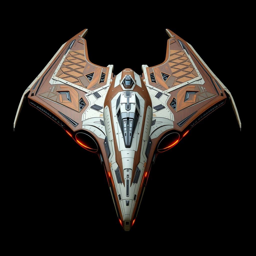 Ancient Futuristic Dystopian Cyberpunk Trireme Spaceship in...