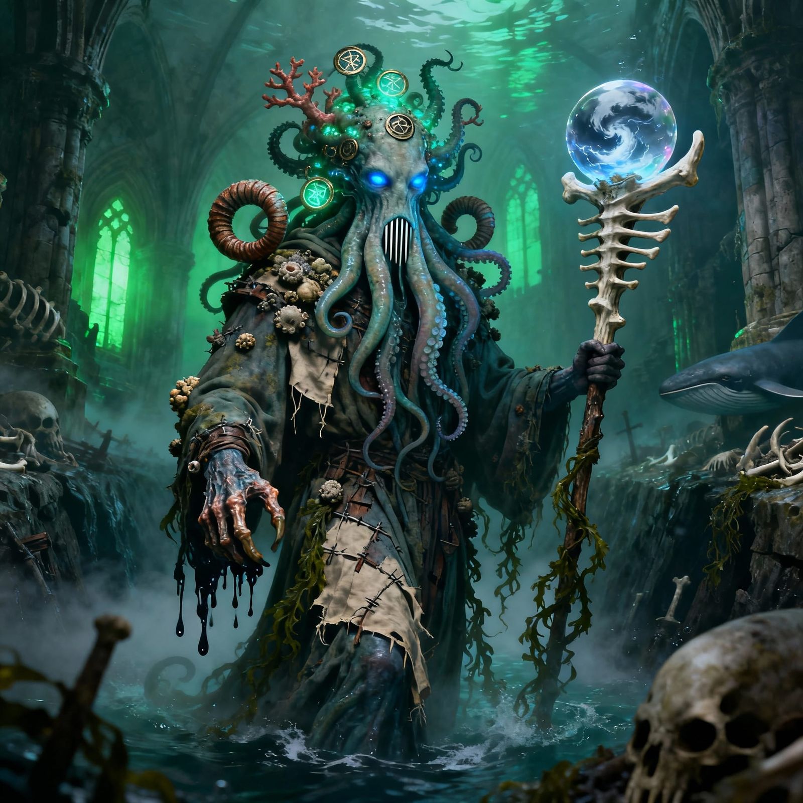 Humanoid Squid Warlock in Drowned Cathedral