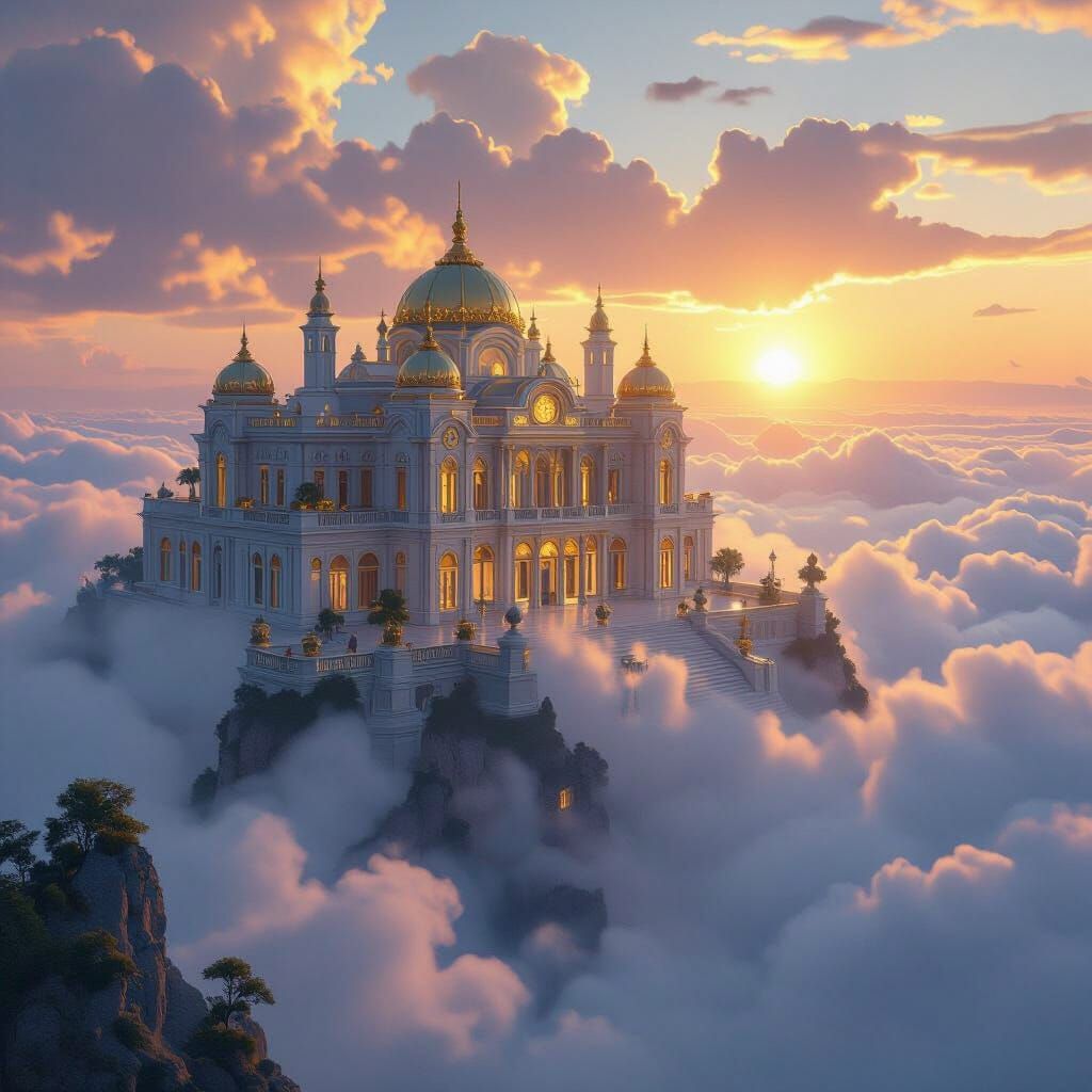 Majestic Cloud Palace at Sunset