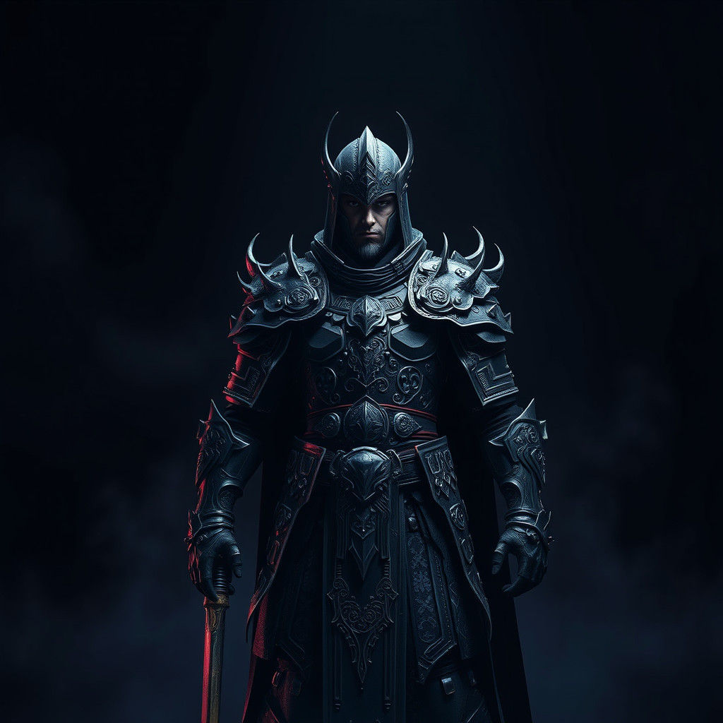 Brooding Hero in Mystical Armor