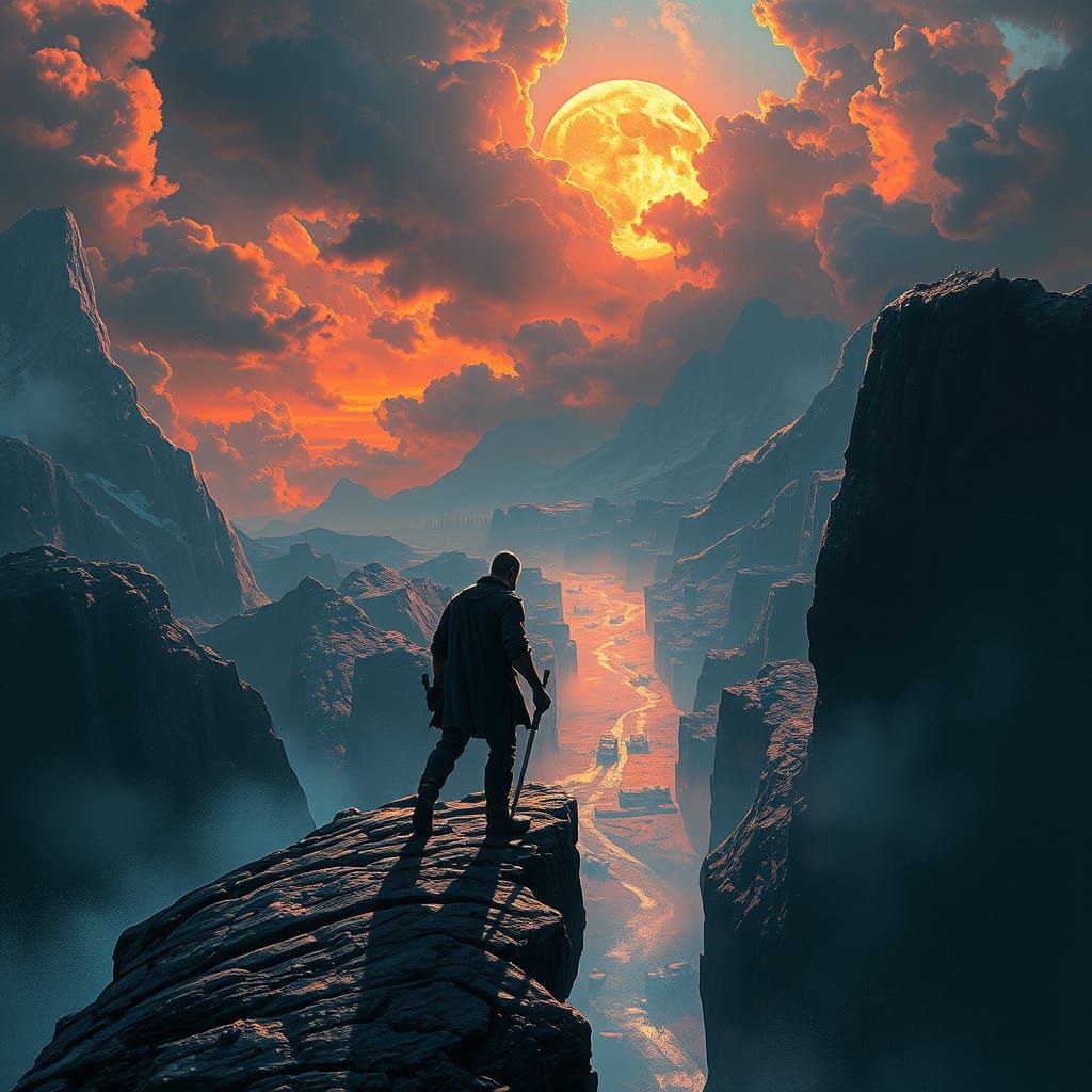 Cyberpunk Sage on the Edge of a Dystopian Metropolis