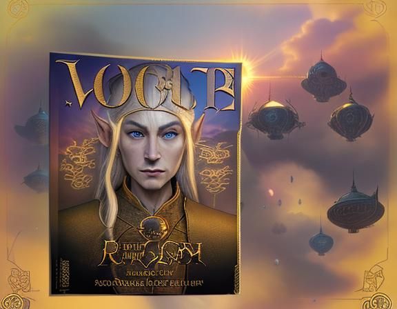 Dragon Flying Above Gondolin at Sunset