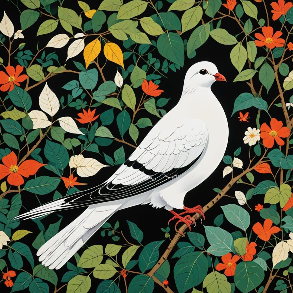 Whimsical Woodland Dove in Watercolor Style