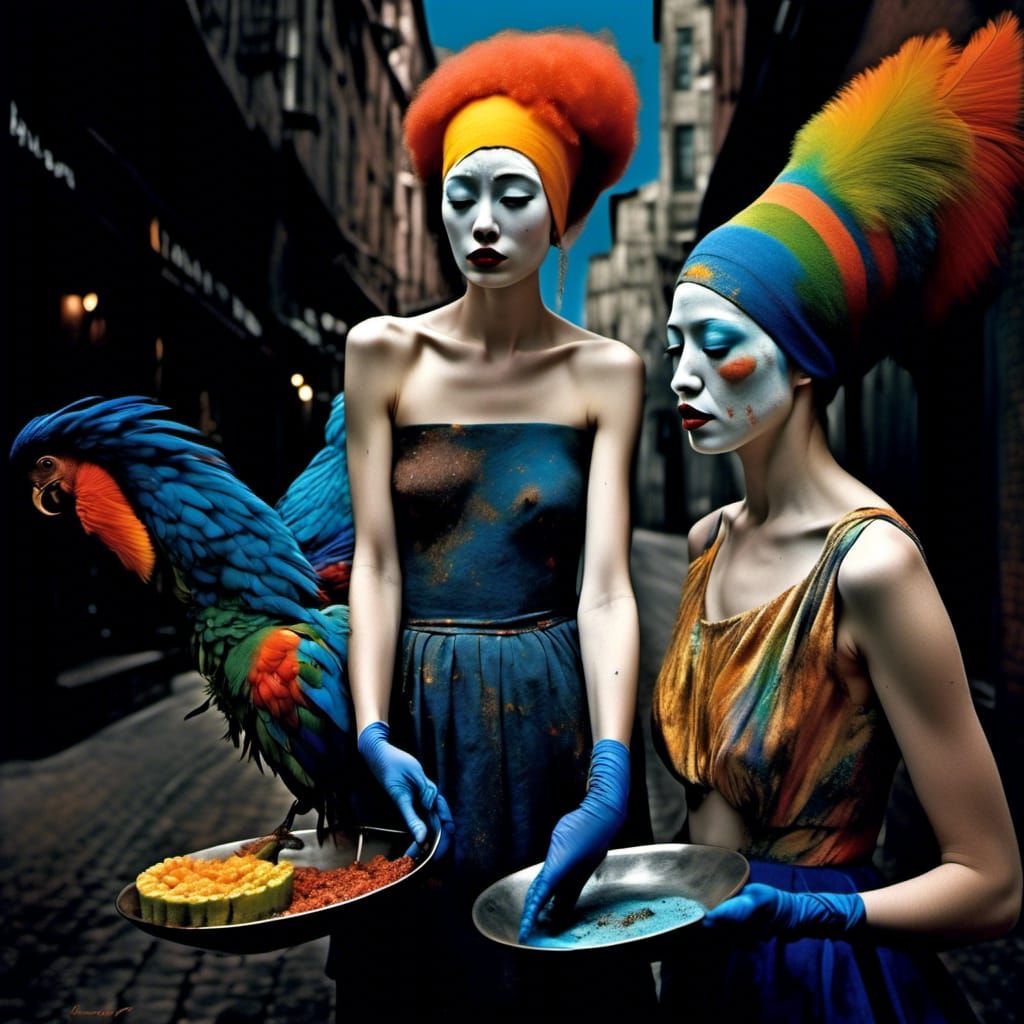 Polychromatic Cityscape in Hyperrealistic Digital Painting