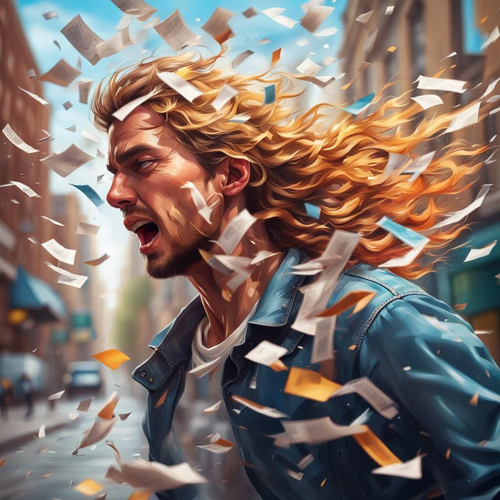 Hyperrealistic Wind Sweeps Papers Through City Streets