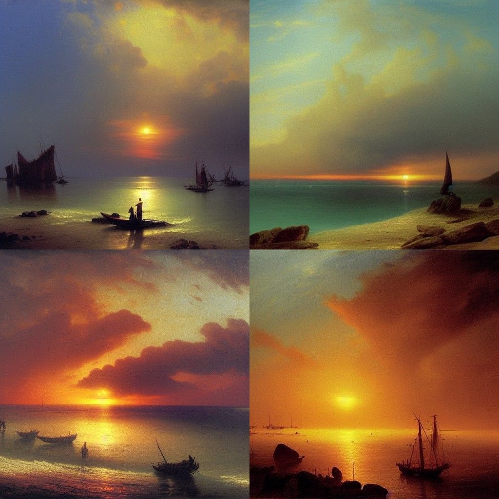 Burning Sky Over Beach: A Romantic Seascape