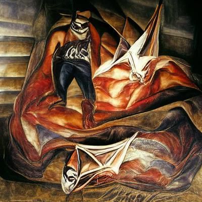 Orozco-Style Oil Painting of Creator and Rebel