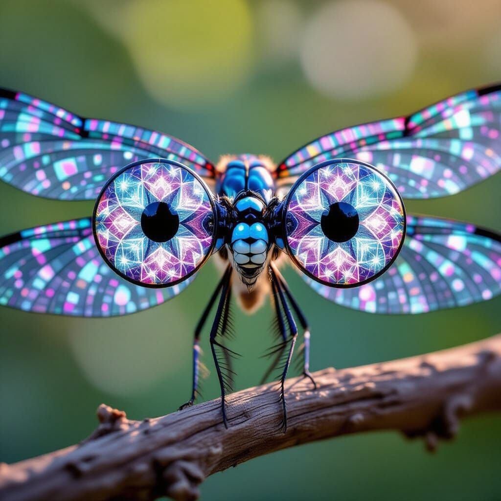 Kaleidoscope Eyes: A Dragonfly's Ethereal Gaze