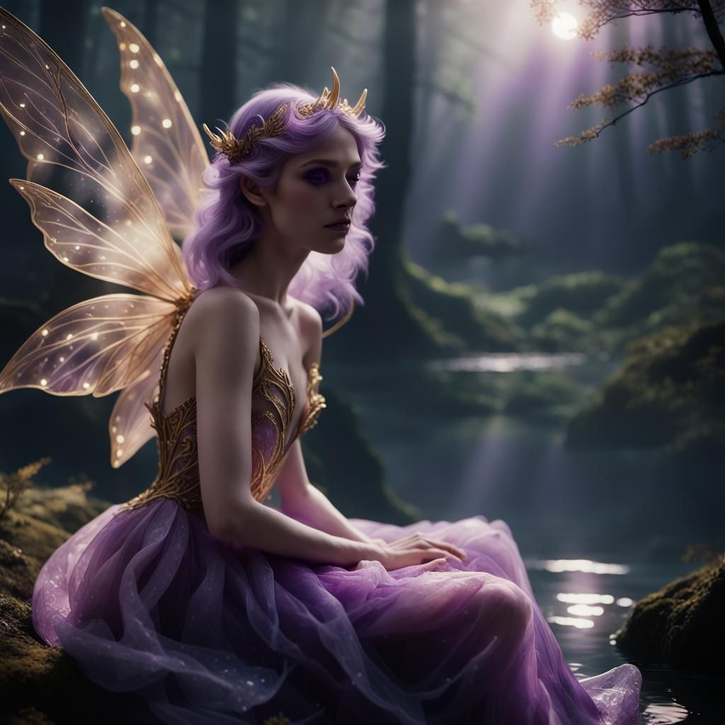 Enchanting Fairy with Crystal Wings in Forest
