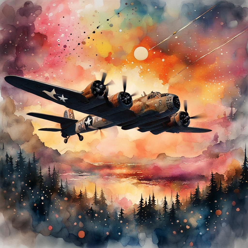 B-17 American bomber plane in World War 2