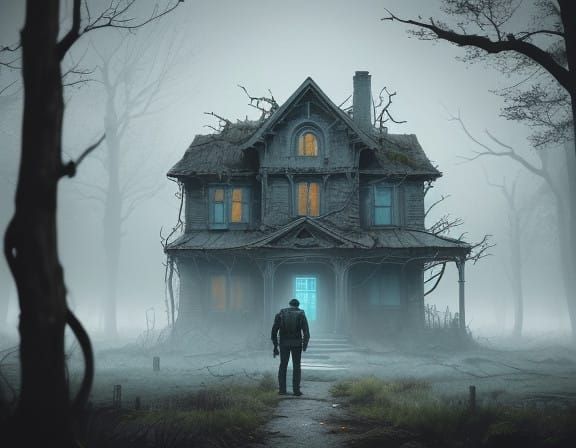 Cyberpunk-Inspired Portrait of a Hero in the Upside-Down Dim...