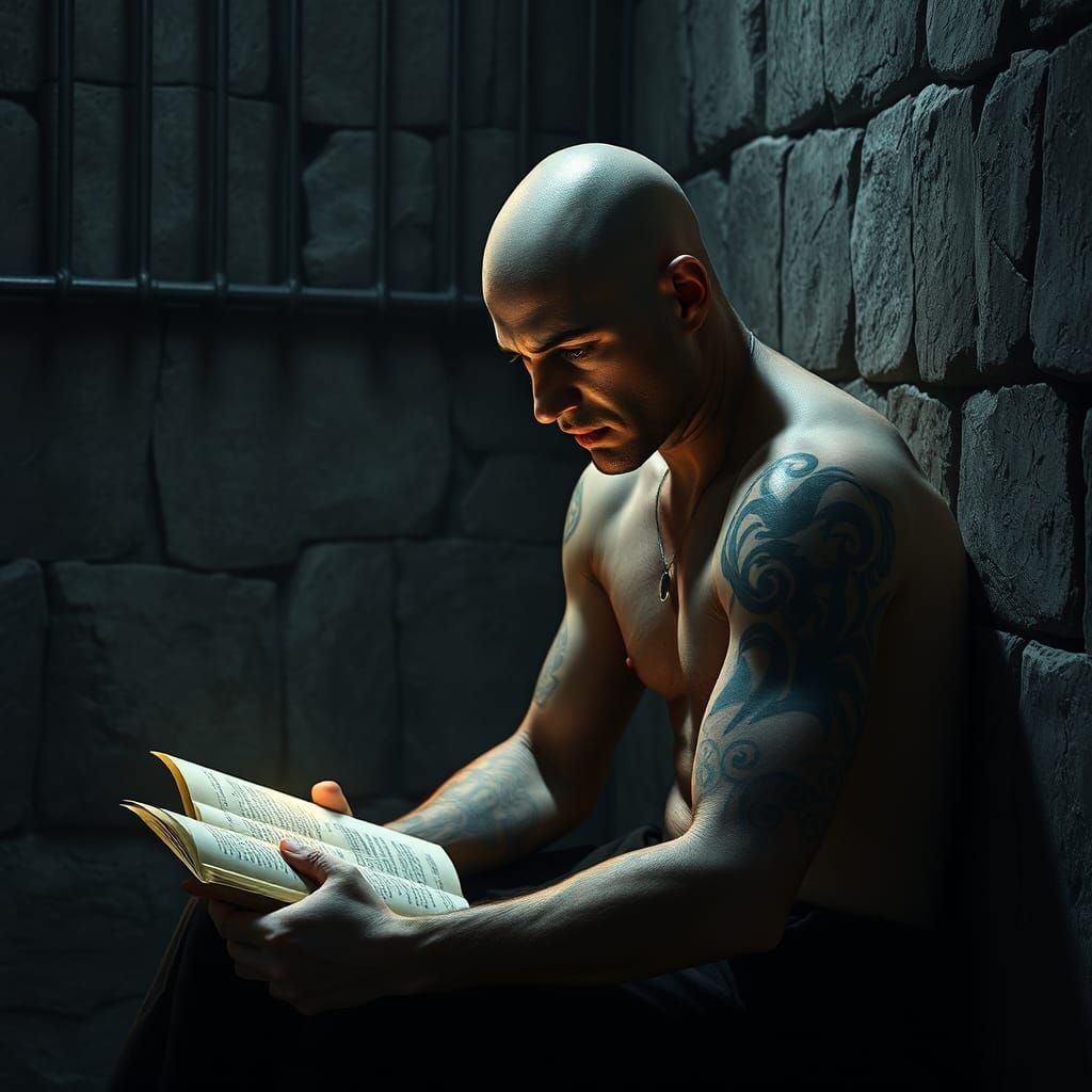 Contemplative Prisoner: Gothic Fantasy Matte Painting