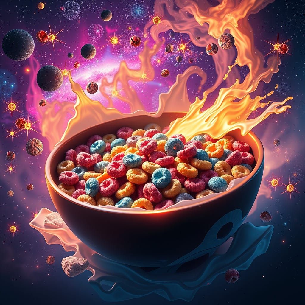 Enigmatic Cereal Bowl Reveal the Universe's Secrets in Vivid...