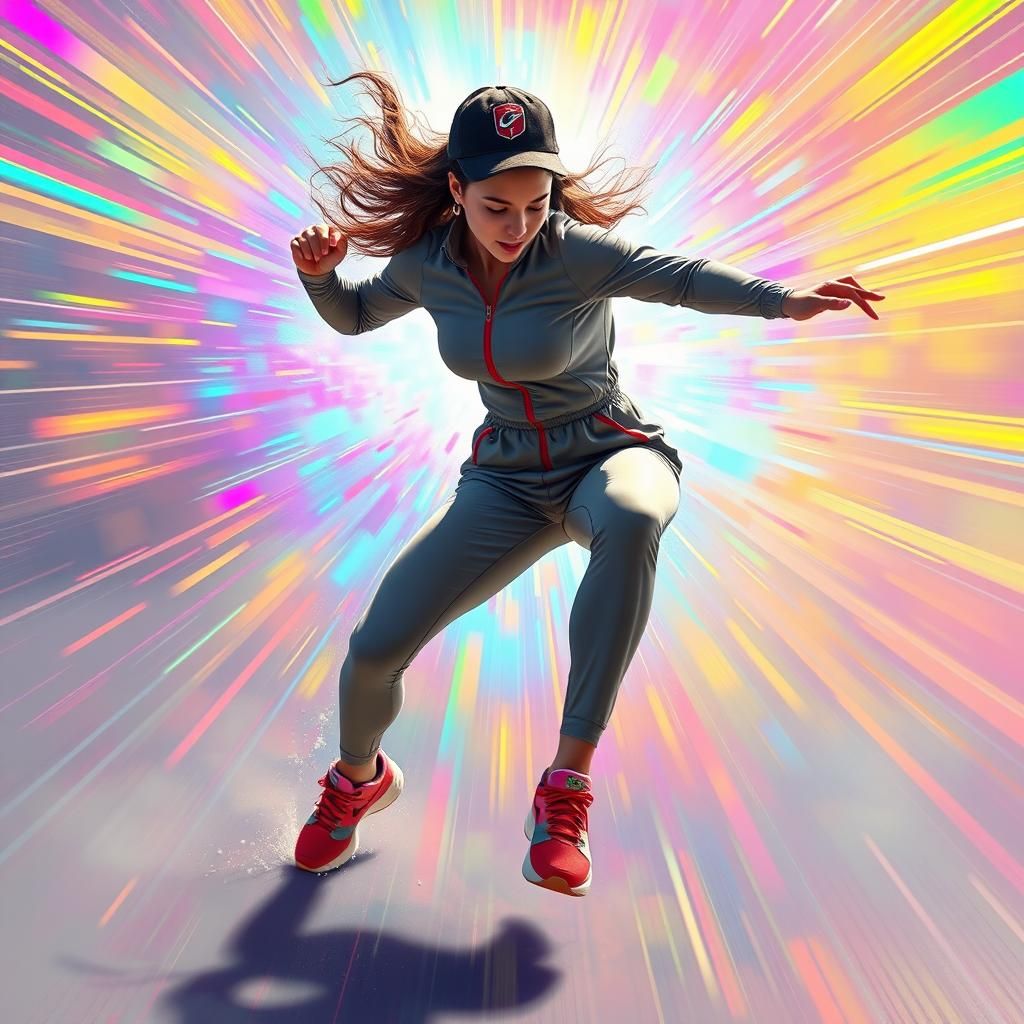 Radiant Athlete in Futuristic Style