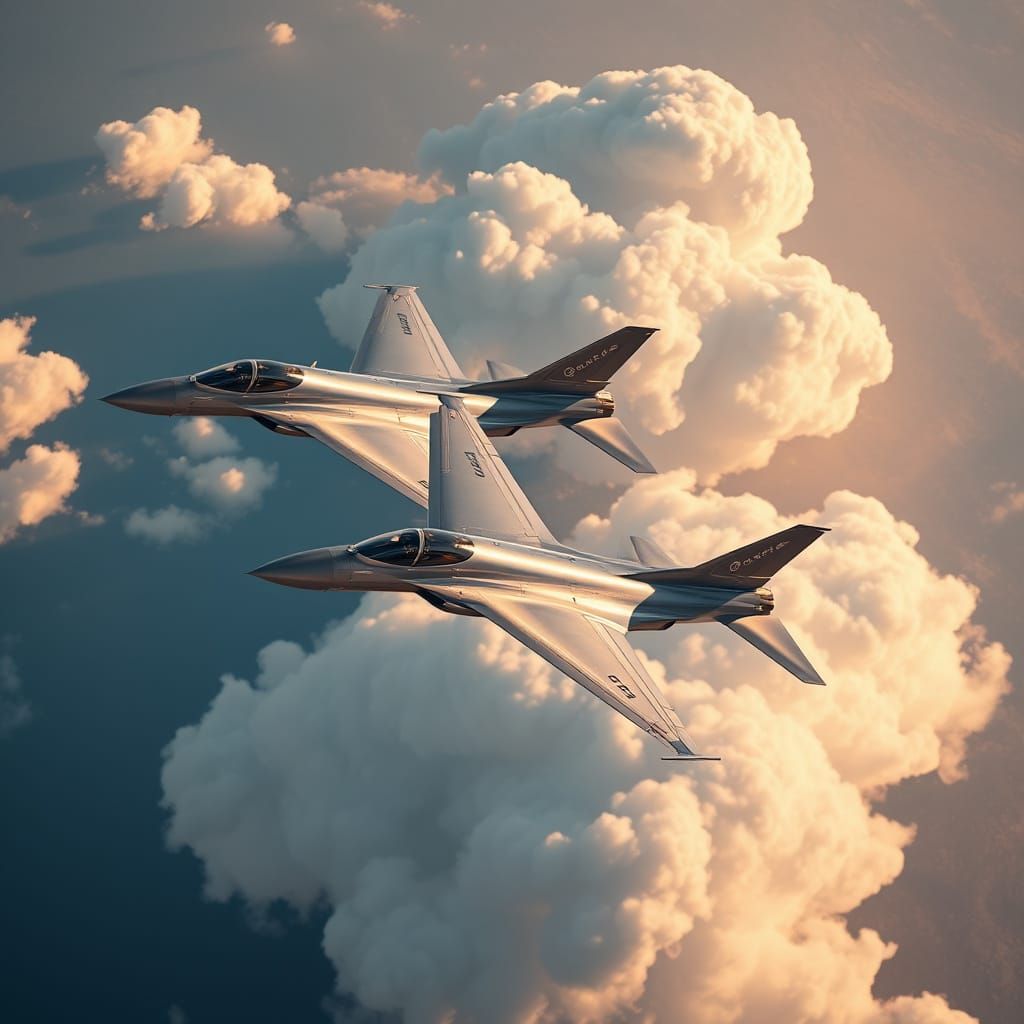 Sleek Fighter Planes Soar Through the Sky in Dramatic Format...