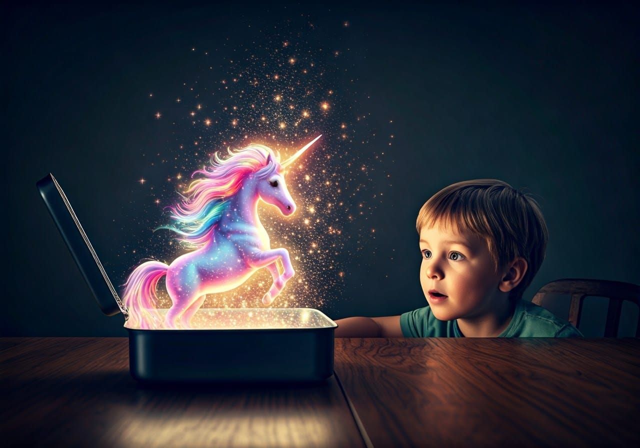 A Young Explorer Discovers a Glowing Unicorn in His Lunchbox...