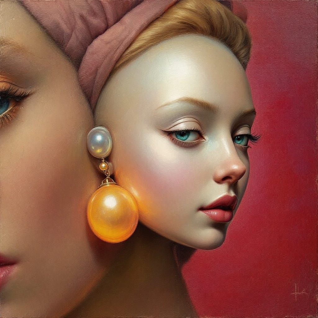 Surreal Pearl Portrait Inspired by Vermeer