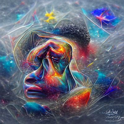 Astral Cosmic Depression: Holographic Mixed Media Illustrati...