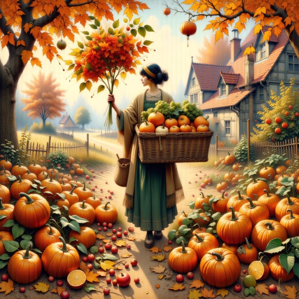 Vivid Autumn Harvest Scene