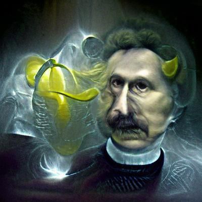 Surreal Topology Lemon Einstein in Dark Fantasy Style
