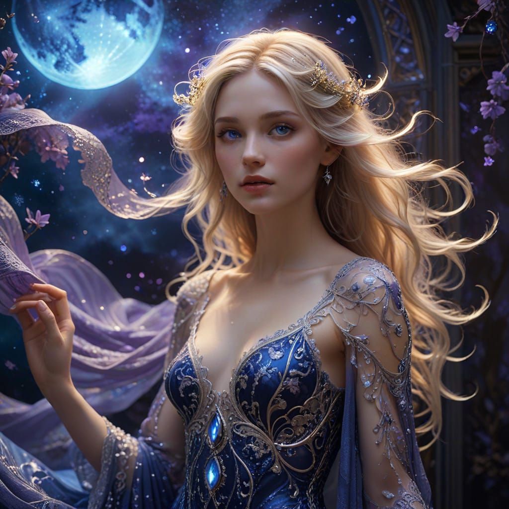 Ethereal Lady in Lavender Hues