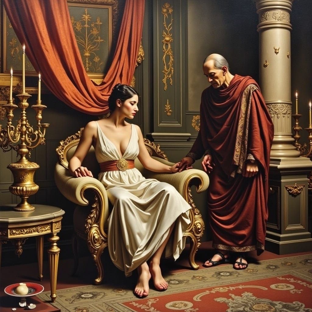 Decadent Roman Scene in Impasto Style