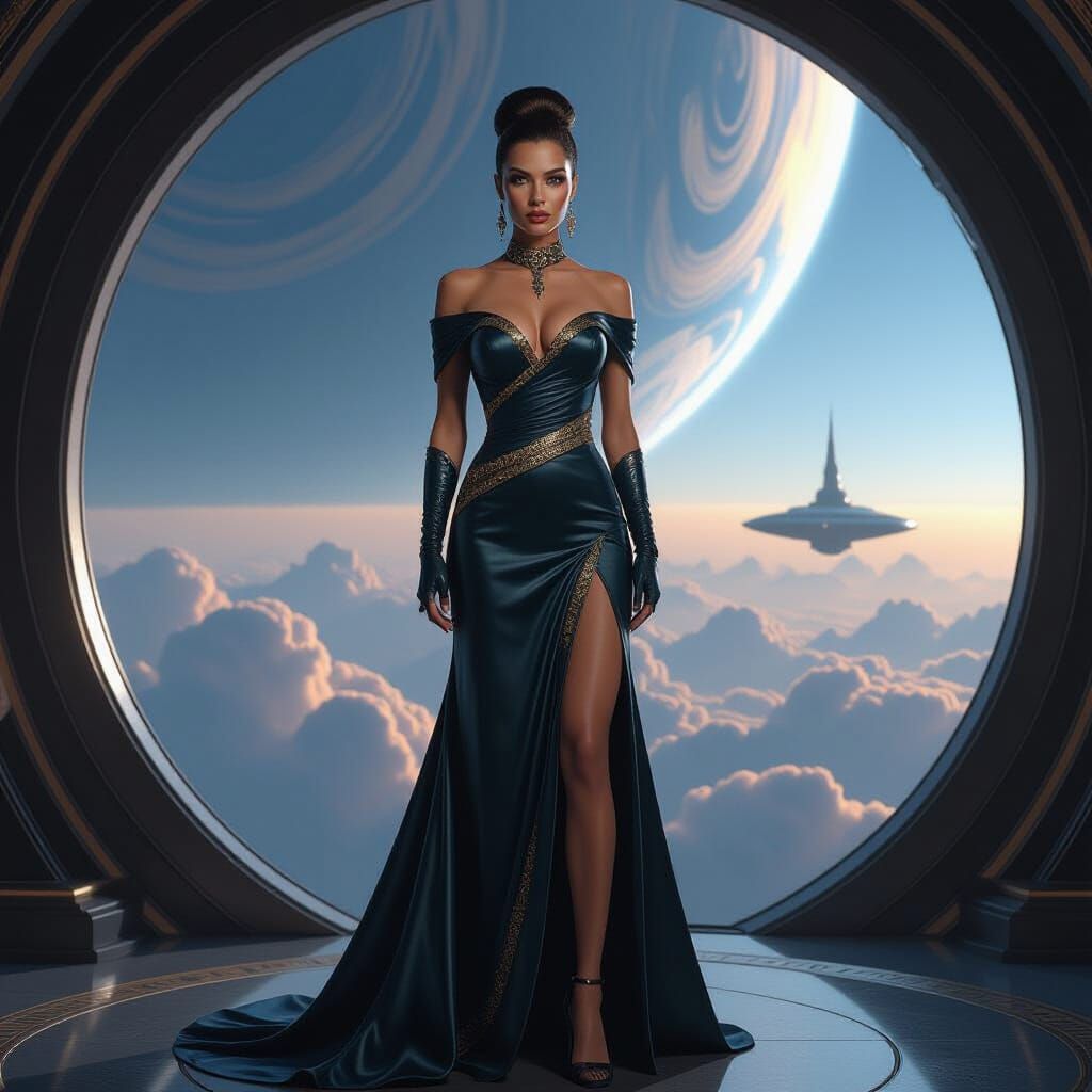 Cardassian Spy at High-Society Gala in Cinematic Style