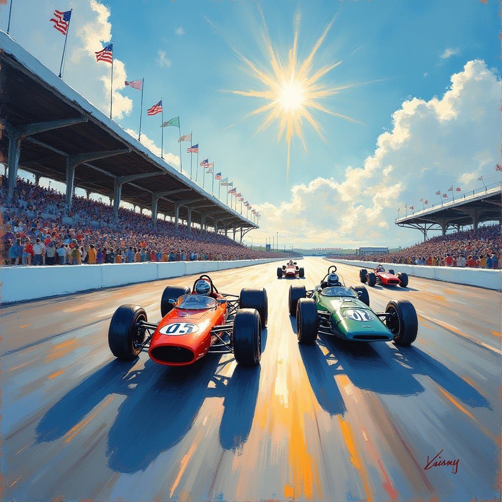 Indianapolis Speedway in Impressionist Style