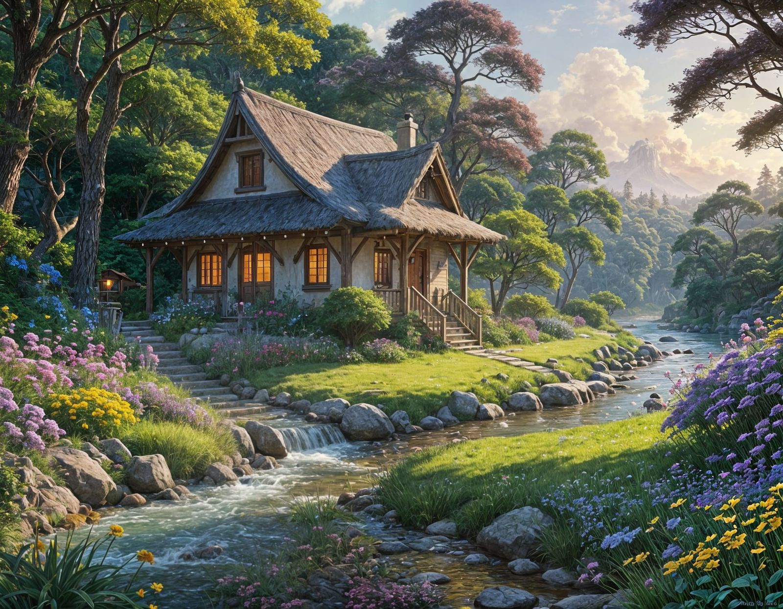 Ghibli-Style Cottage Retreat by River