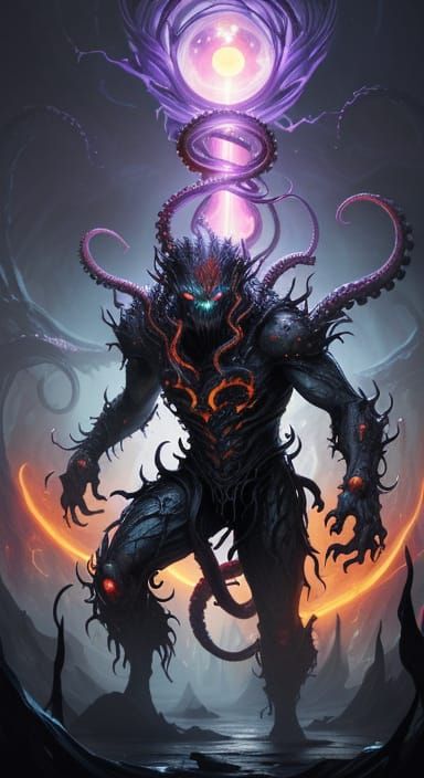 Cosmic Entity Ruling Universe in Oil Painting Style