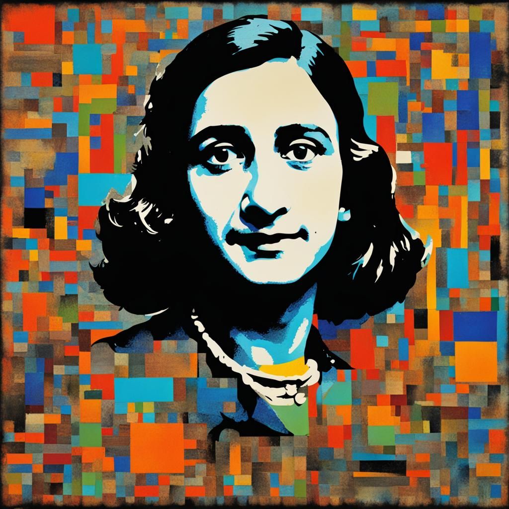 Anne Frank Portrait in Abstract Color