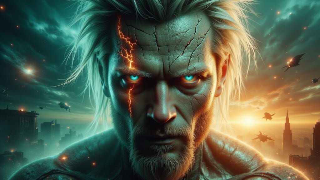 Sci-Fi Kingdom Inside Transparent Head, Digital Art