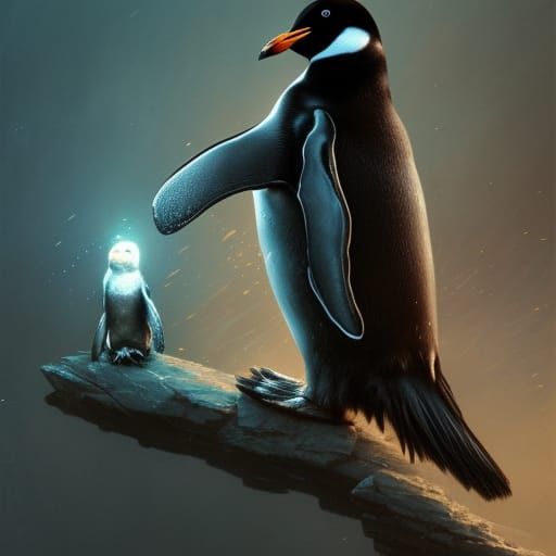 Dark Fantasy Penguin Masterpiece in 8K