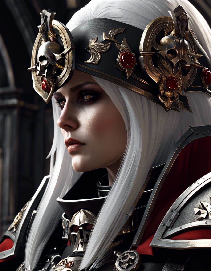 Adeptus Sororitas in Grim Dark Sci-Fi Style