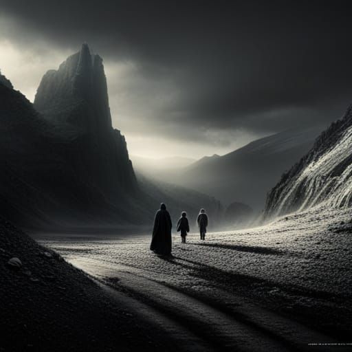 Dramatic Shadow People in Digital Matte Painting
